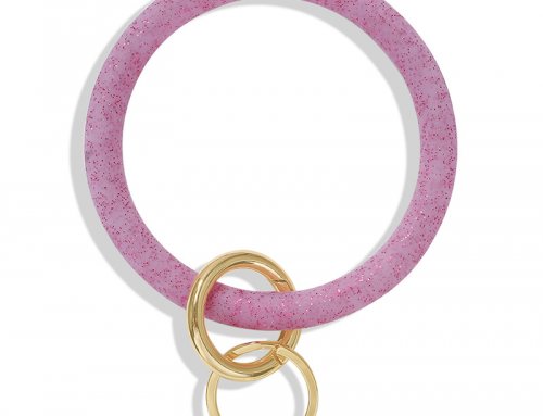 silicone circle bangle keychain key ring