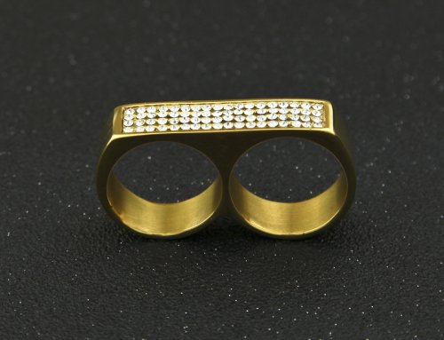 2 Finger Ring Hip Hop Stainless Steel