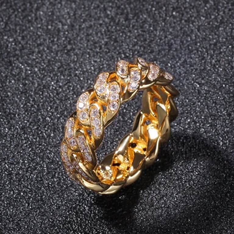 Hip Hop Ring Gold - Colorful