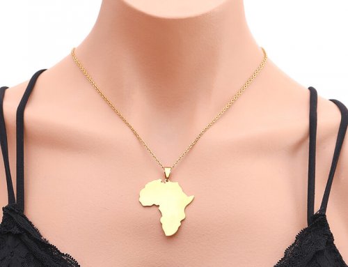 African Map Pendant Necklace