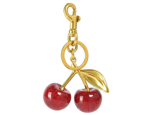 Cherry Alloy Resin Plating Bag Pendant Keychain – Stylish & Durable